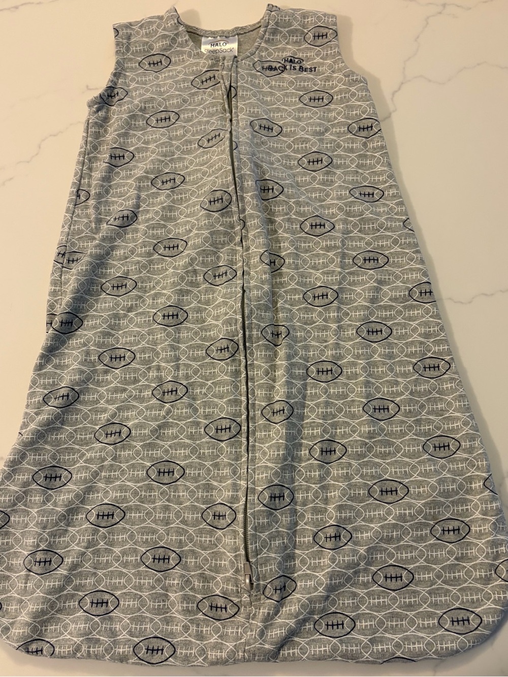 Halo Sleep Sack Small Boys football print 100% cotton. Like New
